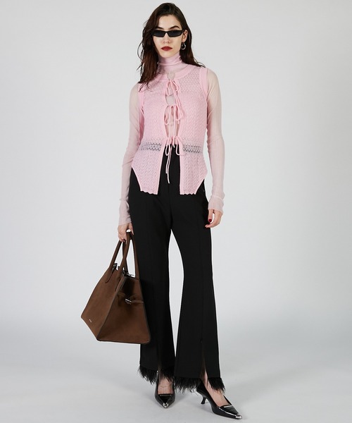 PRANK PROJECT（プランクプロジェクト）の「フェザーヘムパンツ / Feather Hem Pants（その他パンツ・レディース・グレー/ブラック・36/38）」の6枚目の写真