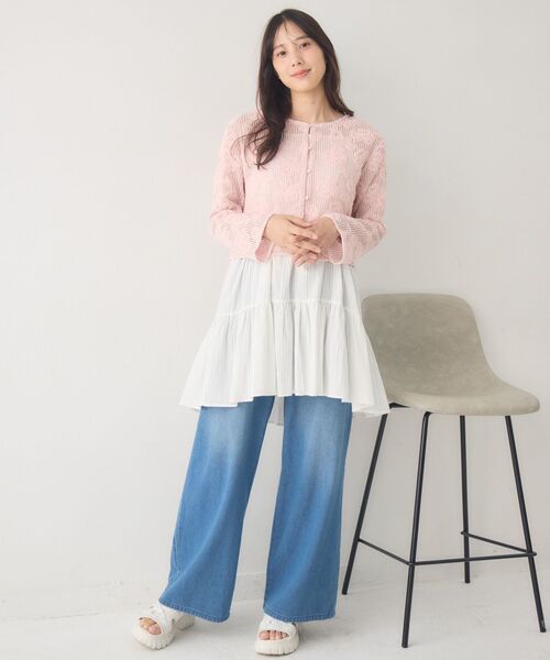 RETRO GIRL(レトロガール)の「フラワー刺繍メッシュカーデ(カーディガン/ボレロ・レディース・ブラウン/ブラック/ナチュラル/ピンク・FREE)」の22枚目の写真
