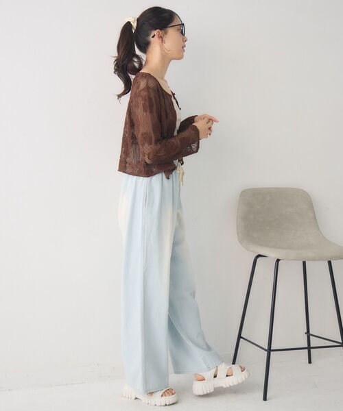 RETRO GIRL(レトロガール)の「フラワー刺繍メッシュカーデ(カーディガン/ボレロ・レディース・ブラウン/ブラック/ナチュラル/ピンク・FREE)」の9枚目の写真