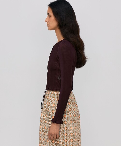 プリーツコットン ショートカーディガン（カーディガン/ボレロ