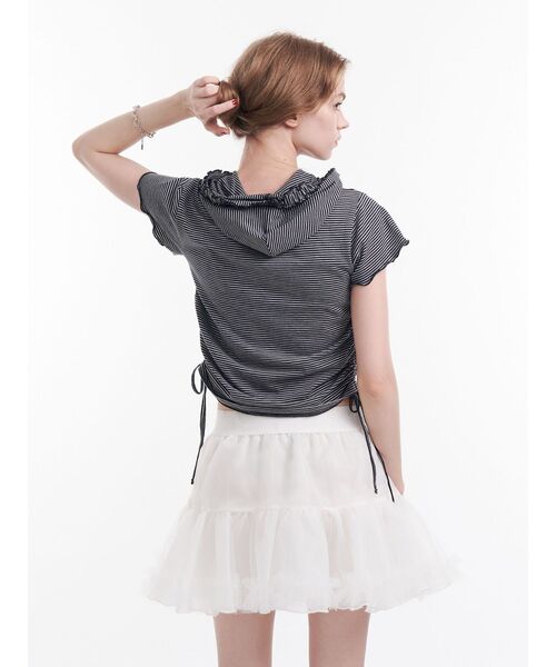 jouetie（ジュエティ）の「フリルカットフーディー（Tシャツ/カットソー・レディース・ネイビー/ブラック・MEDIUM）」の4枚目の写真