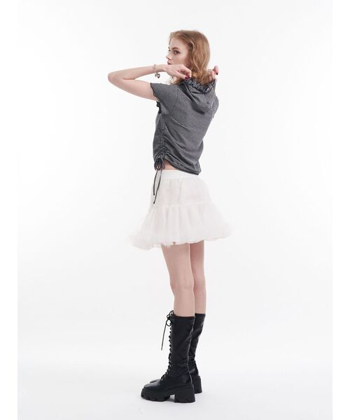 jouetie（ジュエティ）の「フリルカットフーディー（Tシャツ/カットソー・レディース・ネイビー/ブラック・MEDIUM）」の5枚目の写真