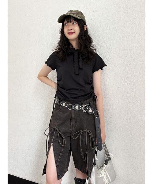 jouetie（ジュエティ）の「フリルカットフーディー（Tシャツ/カットソー・レディース・ネイビー/ブラック・MEDIUM）」の9枚目の写真