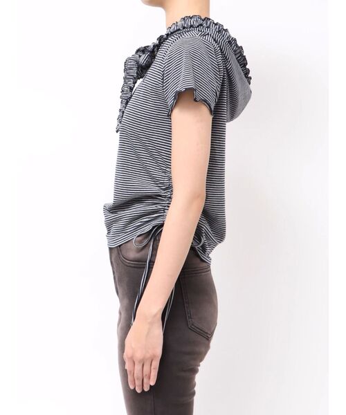 jouetie（ジュエティ）の「フリルカットフーディー（Tシャツ/カットソー・レディース・ネイビー/ブラック・MEDIUM）」の13枚目の写真