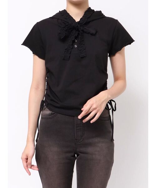 jouetie(ジュエティ)の「フリルカットフーディー(Tシャツ/カットソー・レディース・ネイビー/ブラック・MEDIUM)」の18枚目の写真