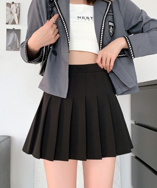 c.u.l（シーユーエル）の「ミニ ショーパン一体型 インナーパンツ付きプリーツスカート culw855（スカート・レディース・ブラウン/ブラック/ネイビー/ダークグレー/ベージュ/グレー・M/L）」の8枚目の写真