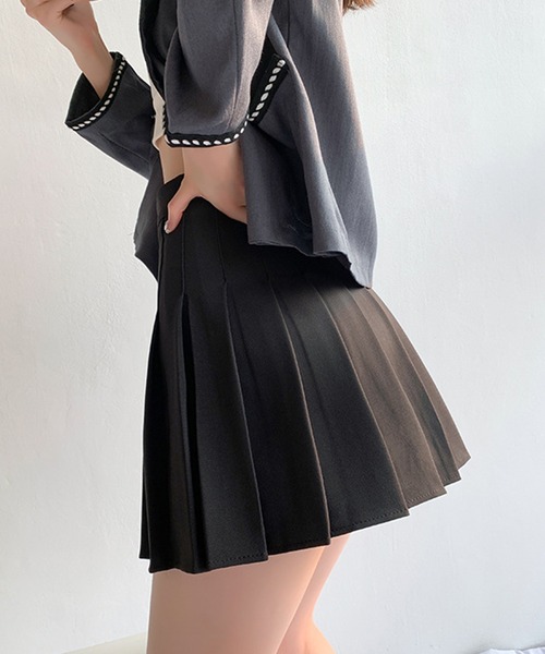 c.u.l（シーユーエル）の「ミニ ショーパン一体型 インナーパンツ付きプリーツスカート culw855（スカート・レディース・ブラウン/ブラック/ネイビー/ダークグレー/ベージュ/グレー・M/L）」の9枚目の写真