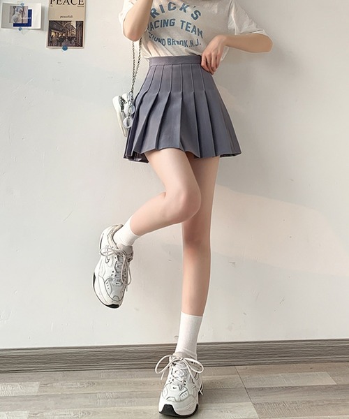 c.u.l（シーユーエル）の「ミニ ショーパン一体型 インナーパンツ付きプリーツスカート culw855（スカート・レディース・ブラウン/ブラック/ネイビー/ダークグレー/ベージュ/グレー・M/L）」の13枚目の写真