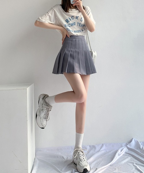 c.u.l（シーユーエル）の「ミニ ショーパン一体型 インナーパンツ付きプリーツスカート culw855（スカート・レディース・ブラウン/ブラック/ネイビー/ダークグレー/ベージュ/グレー・M/L）」の15枚目の写真