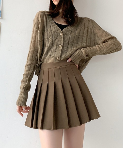 c.u.l（シーユーエル）の「ミニ ショーパン一体型 インナーパンツ付きプリーツスカート culw855（スカート・レディース・ブラウン/ブラック/ネイビー/ダークグレー/ベージュ/グレー・M/L）」の21枚目の写真