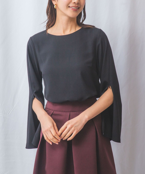 NARACAMICIE(ナラカミーチェ)の「【NARACAMICIE】【セットアップ対応】長袖プルオーバー(シャツ/ブラウス・レディース・ブラウン/ブラック・M/XL)」の2枚目の写真