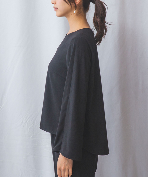 NARACAMICIE(ナラカミーチェ)の「【NARACAMICIE】【セットアップ対応】長袖プルオーバー(シャツ/ブラウス・レディース・ブラウン/ブラック・M/XL)」の4枚目の写真