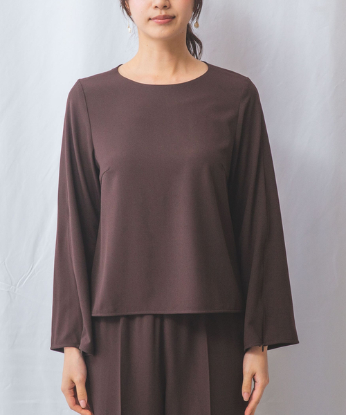 NARACAMICIE(ナラカミーチェ)の「【NARACAMICIE】【セットアップ対応】長袖プルオーバー(シャツ/ブラウス・レディース・ブラウン/ブラック・M/XL)」の14枚目の写真