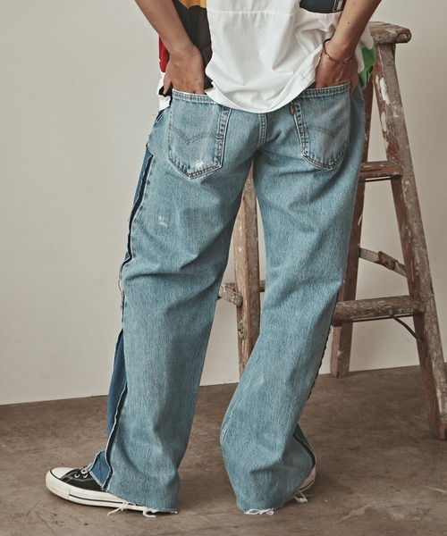 ALL RUNS(オールランズ)の「SIDE LINE DENIM PANTS デニムパンツ(デニムパンツ・メンズ・ブルー系3/ブルー系5/ブルー系1/ブルー系4/ブルー系2・FREE)」の21枚目の写真