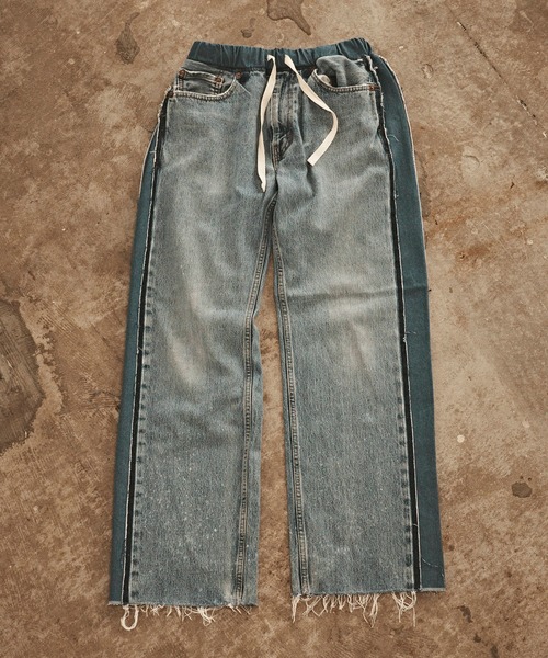 ALL RUNS(オールランズ)の「SIDE LINE DENIM PANTS デニムパンツ(デニムパンツ・メンズ・ブルー系3/ブルー系5/ブルー系1/ブルー系4/ブルー系2・FREE)」の19枚目の写真