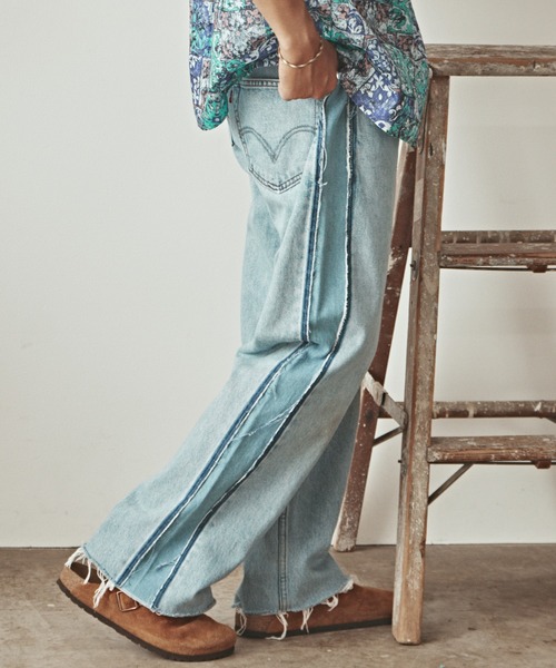 ALL RUNS(オールランズ)の「SIDE LINE DENIM PANTS デニムパンツ(デニムパンツ・メンズ・ブルー系3/ブルー系5/ブルー系1/ブルー系4/ブルー系2・FREE)」の16枚目の写真