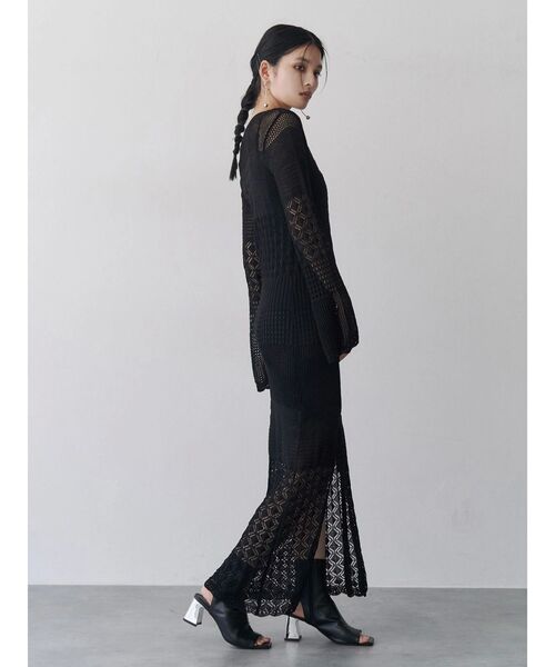 MURUA(ムルーア)の「【追加生産分】クロシェニットワンピース(ワンピース・レディース・ブラック/カーキ/ホワイト・FREE)」の9枚目の写真