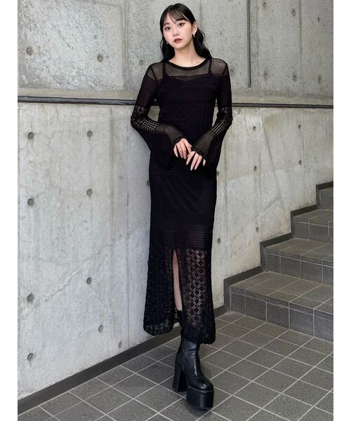 追加生産分】クロシェニットワンピース（ワンピース）｜MURUA