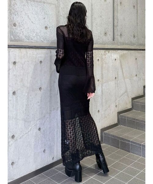 MURUA(ムルーア)の「【追加生産分】クロシェニットワンピース(ワンピース・レディース・ブラック/カーキ/ホワイト・FREE)」の13枚目の写真