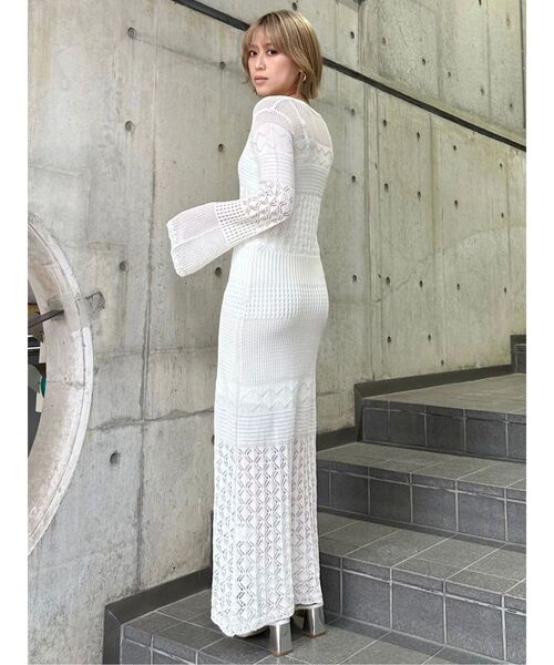 MURUA(ムルーア)の「【追加生産分】クロシェニットワンピース(ワンピース・レディース・ブラック/カーキ/ホワイト・FREE)」の22枚目の写真