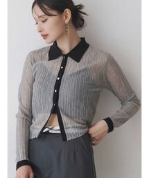 MERCURYDUO | メタルボタンシアーリブポロニット(ニット/セーター)