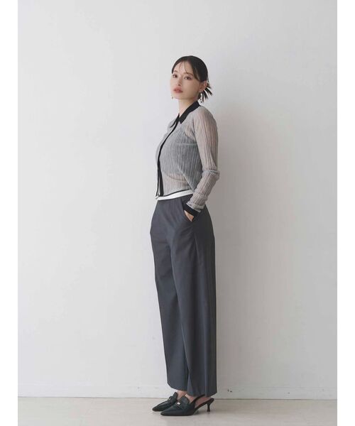 MERCURYDUO（マーキュリーデュオ）の「メタルボタンシアーリブポロニット（ニット/セーター・レディース・その他1/グレー/ブラック・FREE）」の10枚目の写真