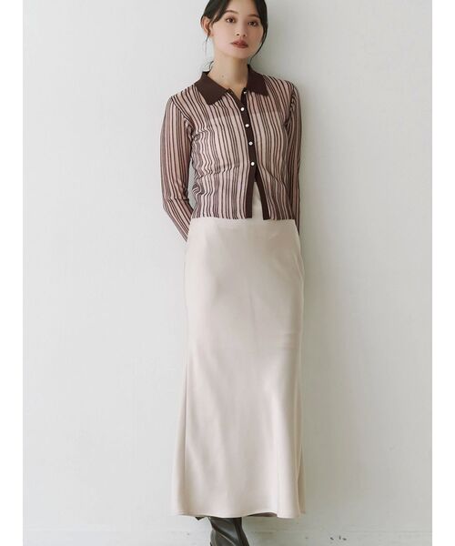 MERCURYDUO（マーキュリーデュオ）の「メタルボタンシアーリブポロニット（ニット/セーター・レディース・その他1/グレー/ブラック・FREE）」の17枚目の写真