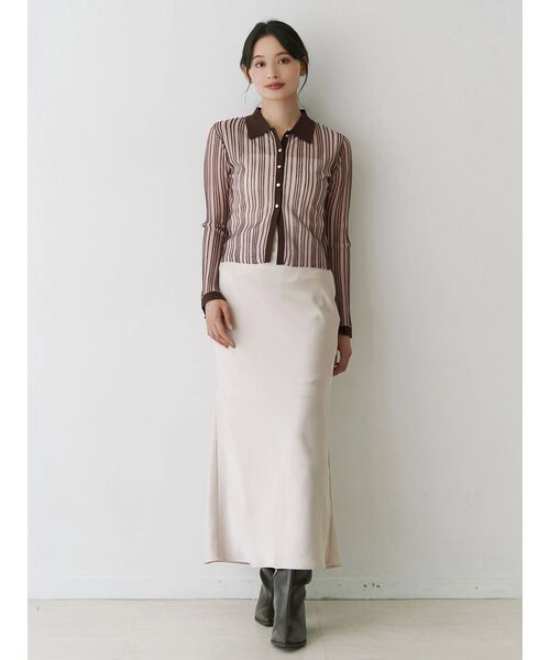 MERCURYDUO（マーキュリーデュオ）の「メタルボタンシアーリブポロニット（ニット/セーター・レディース・その他1/グレー/ブラック・FREE）」の18枚目の写真