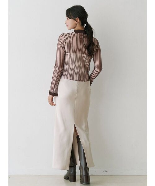 MERCURYDUO（マーキュリーデュオ）の「メタルボタンシアーリブポロニット（ニット/セーター・レディース・その他1/グレー/ブラック・FREE）」の19枚目の写真