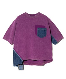 CUBE SUGAR | CUBE SUGAR/キューブシュガー　21/-天竺 ケミカル加工 Denim組み合わせTEE(Tシャツ/カットソー)