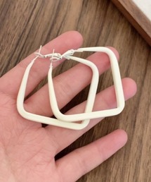 カラースクエアフープピアス【YC】