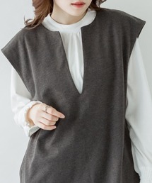 キーネックロングワンピース