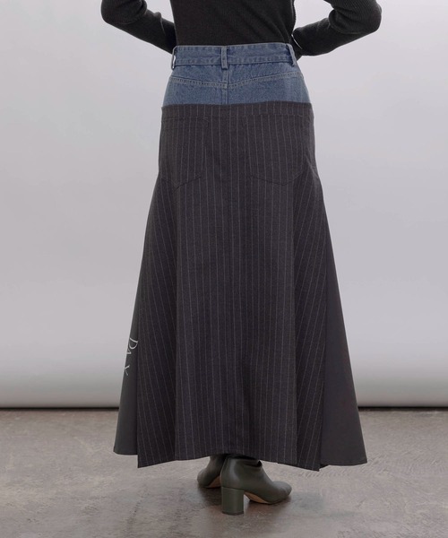 Eimee Law(エイミーロウ)の「リメイクタッチZIP&サイドタックフレアースカート(スカート・レディース・ストライプ/チェック・MEDIUM)」の9枚目の写真