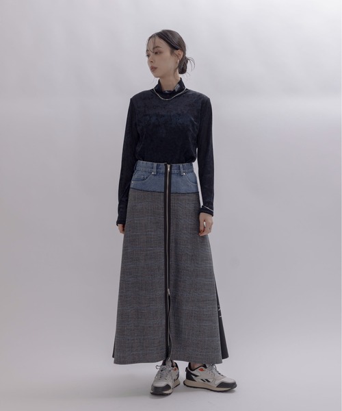 Eimee Law(エイミーロウ)の「リメイクタッチZIP&サイドタックフレアースカート(スカート・レディース・ストライプ/チェック・MEDIUM)」の18枚目の写真