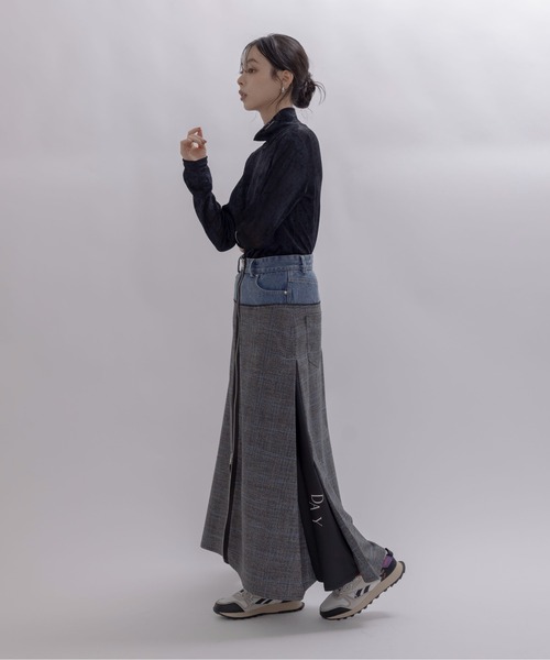 Eimee Law(エイミーロウ)の「リメイクタッチZIP&サイドタックフレアースカート(スカート・レディース・ストライプ/チェック・MEDIUM)」の19枚目の写真
