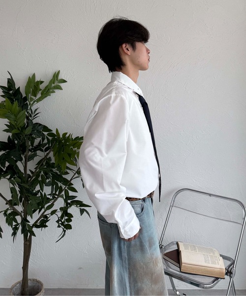 sedacle(セダクル)の「ネクタイ付きスタッズシャツ(シャツ/ブラウス・レディース・オフホワイト/ライトブルー/ネイビー・SMALL/MEDIUM/LARGE)」の17枚目の写真