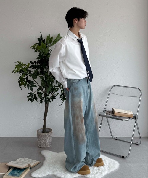 sedacle(セダクル)の「ネクタイ付きスタッズシャツ(シャツ/ブラウス・レディース・オフホワイト/ライトブルー/ネイビー・SMALL/MEDIUM/LARGE)」の22枚目の写真