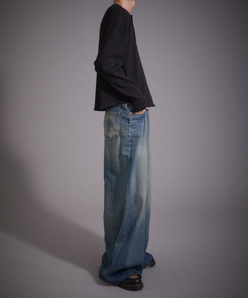 Perushu（ペルーシュ）の「デザインボタンヘンリーネックワッフルロンT（Tシャツ/カットソー・メンズ・ブラック/ネイビー/ブラウン/杢グレー・MEDIUM/LARGE）」の10枚目の写真