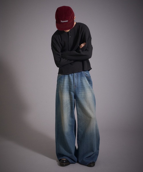 Perushu（ペルーシュ）の「デザインボタンヘンリーネックワッフルロンT（Tシャツ/カットソー・メンズ・ブラック/ネイビー/ブラウン/杢グレー・MEDIUM/LARGE）」の13枚目の写真