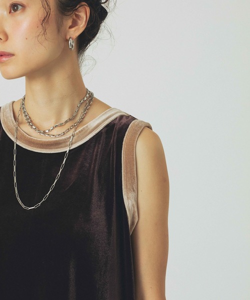 ROSE BUD(ローズバッド)の「VELOUR TANK DRESS(ワンピース・レディース・ネイビー/ブラウン・ONE SIZE)」の5枚目の写真