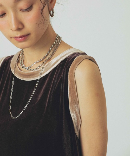 ROSE BUD(ローズバッド)の「VELOUR TANK DRESS(ワンピース・レディース・ネイビー/ブラウン・ONE SIZE)」の6枚目の写真