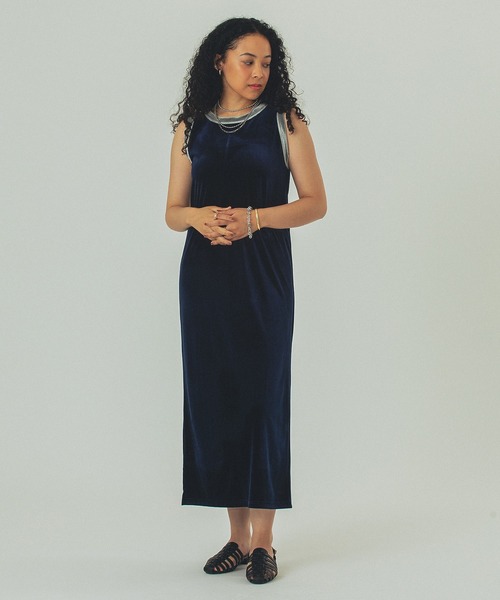 ROSE BUD(ローズバッド)の「VELOUR TANK DRESS(ワンピース・レディース・ネイビー/ブラウン・ONE SIZE)」の22枚目の写真
