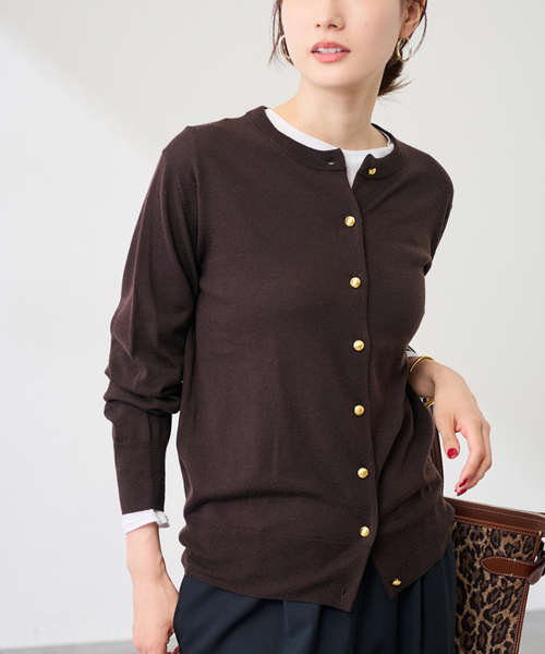 FRAMeWORK クルーネックカーディガンセーター FRAMeWORK（フレームワーク） ニットカーディガン FREE グレー