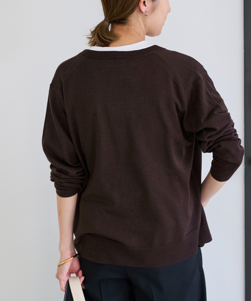 FRAMeWORK クルーネックカーディガンセーター FRAMeWORK（フレームワーク） ニットカーディガン FREE ブラウン