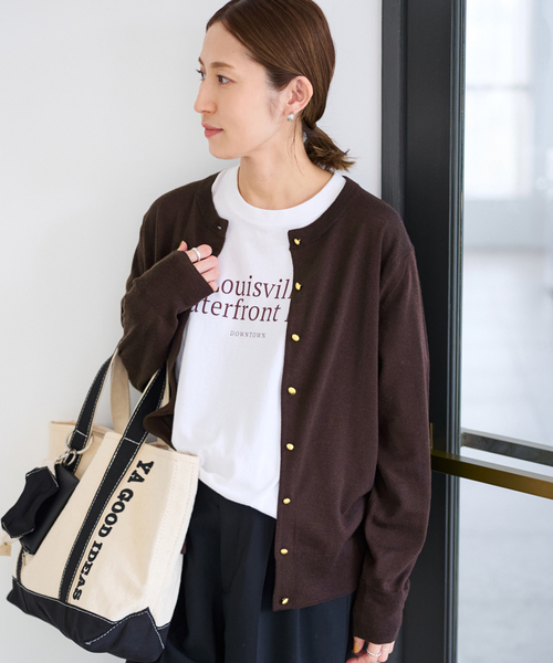 イタリアヤーン basic クルーカーディガン（カーディガン/ボレロ