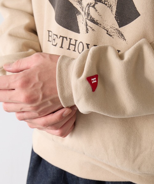 Healthknit(ヘルスニット)の「【Healthknit】Classic Sweat Crew L/S(Beethoven Print)(スウェット・メンズ・アッシュ/サンドベージュ・M/L/XL)」の11枚目の写真