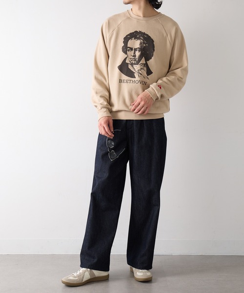 Healthknit(ヘルスニット)の「【Healthknit】Classic Sweat Crew L/S(Beethoven Print)(スウェット・メンズ・アッシュ/サンドベージュ・M/L/XL)」の14枚目の写真