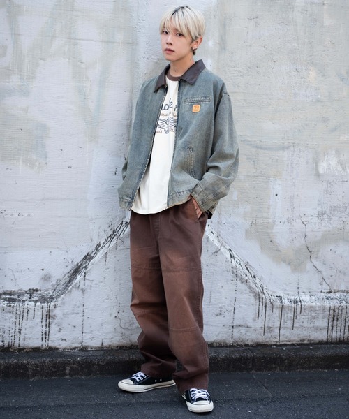 WEGO（ウィゴー）の「WEGO/ワーカーズZIPジャケット（デニムジャケット・メンズ・ベージュ/ブラック系3/スカイブルー/その他1・LARGE/MEDIUM）」の15枚目の写真