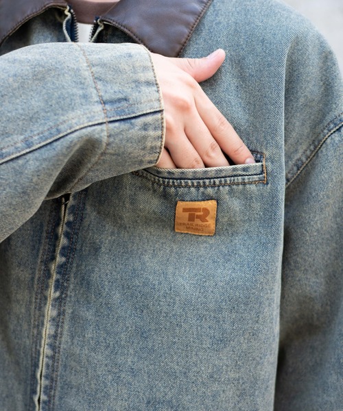 WEGO（ウィゴー）の「WEGO/ワーカーズZIPジャケット（デニムジャケット・メンズ・ベージュ/ブラック系3/スカイブルー/その他1・LARGE/MEDIUM）」の19枚目の写真