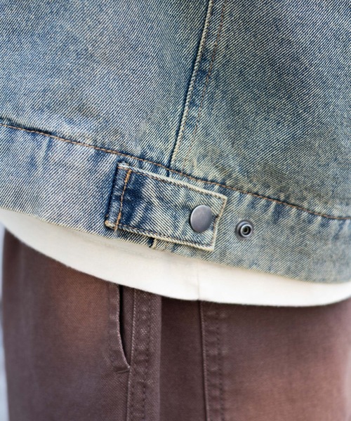 WEGO（ウィゴー）の「WEGO/ワーカーズZIPジャケット（デニムジャケット・メンズ・ベージュ/ブラック系3/スカイブルー/その他1・LARGE/MEDIUM）」の21枚目の写真